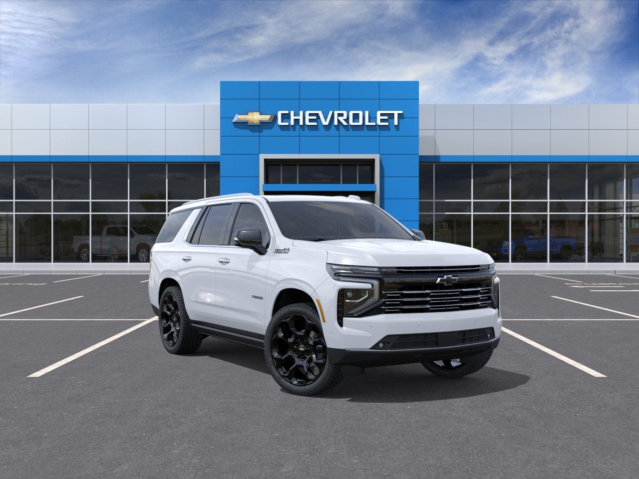 2026 Chevrolet Tahoe High Country in Polar White Tricoat — front three-quarter view