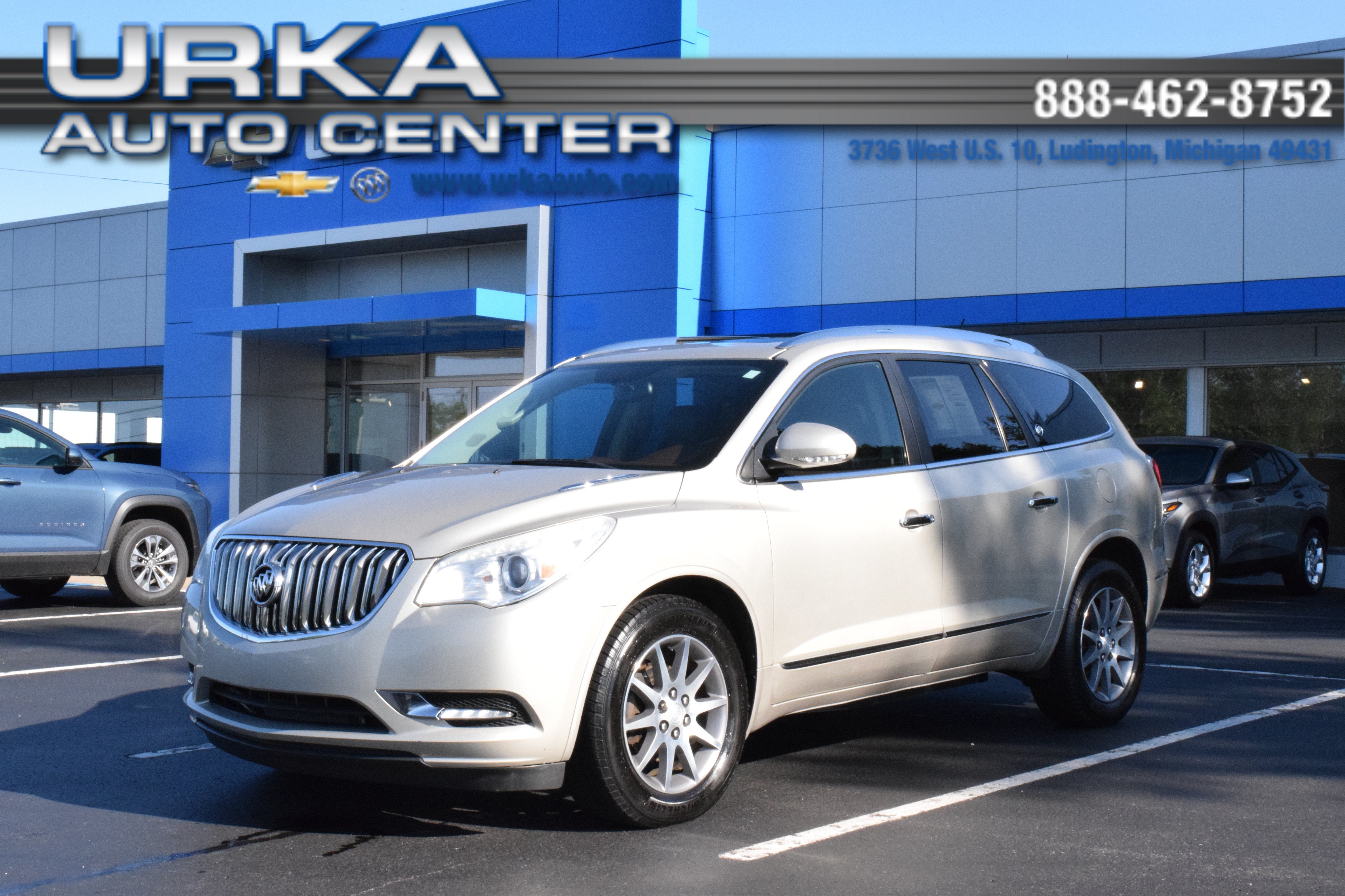 2013 Buick Enclave Leather in Champagne Silver Metallic — front three-quarter view