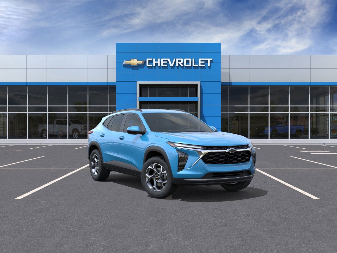 2026 Chevrolet Trax LT in Marina Blue Metallic — front three-quarter view